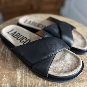 New! Labucq Mo Leather Sandal Slides